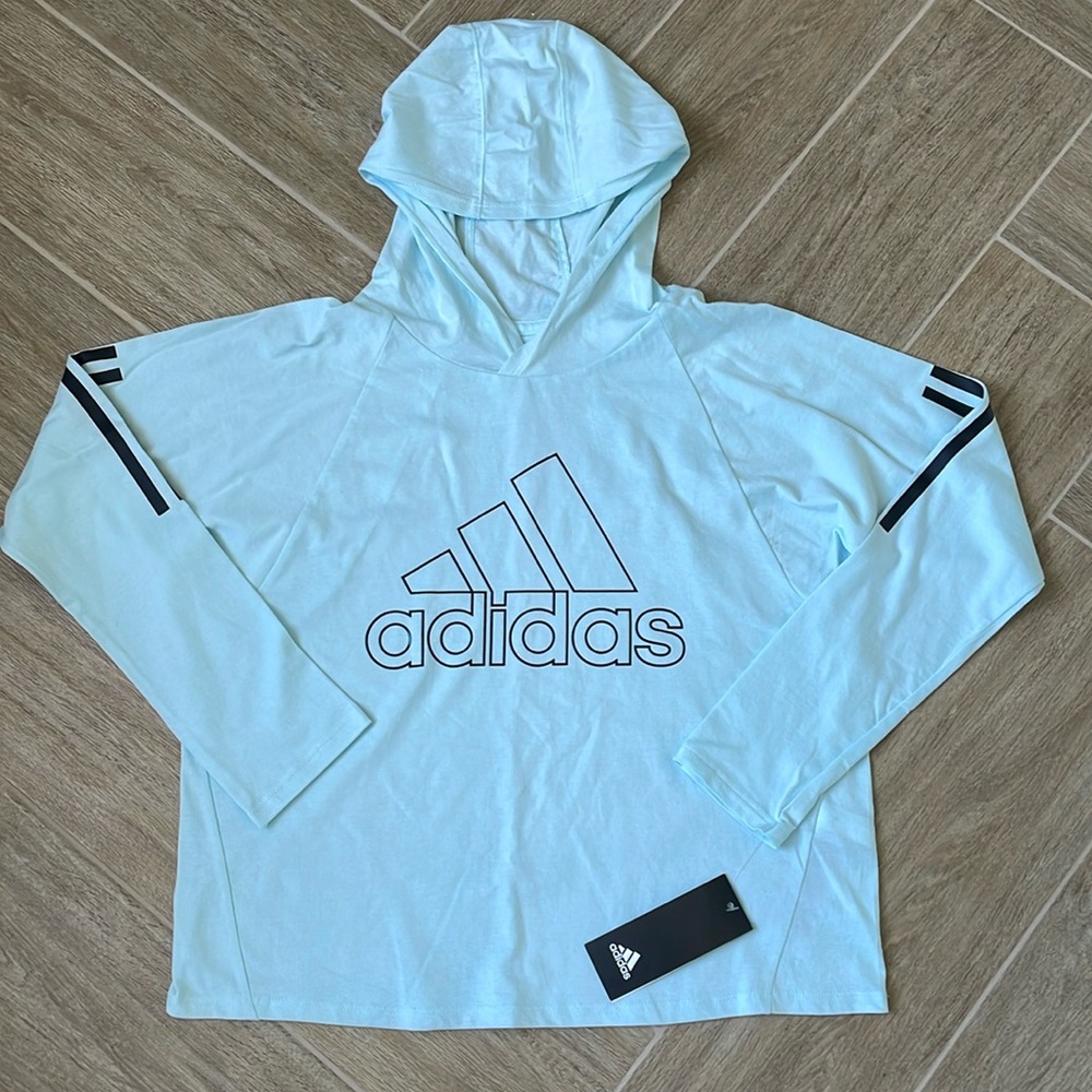 + ADIDAS + Kids Hooded Long Sleeved Tee Shirt